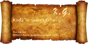 Koós Gusztáv névjegykártya