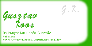 gusztav koos business card